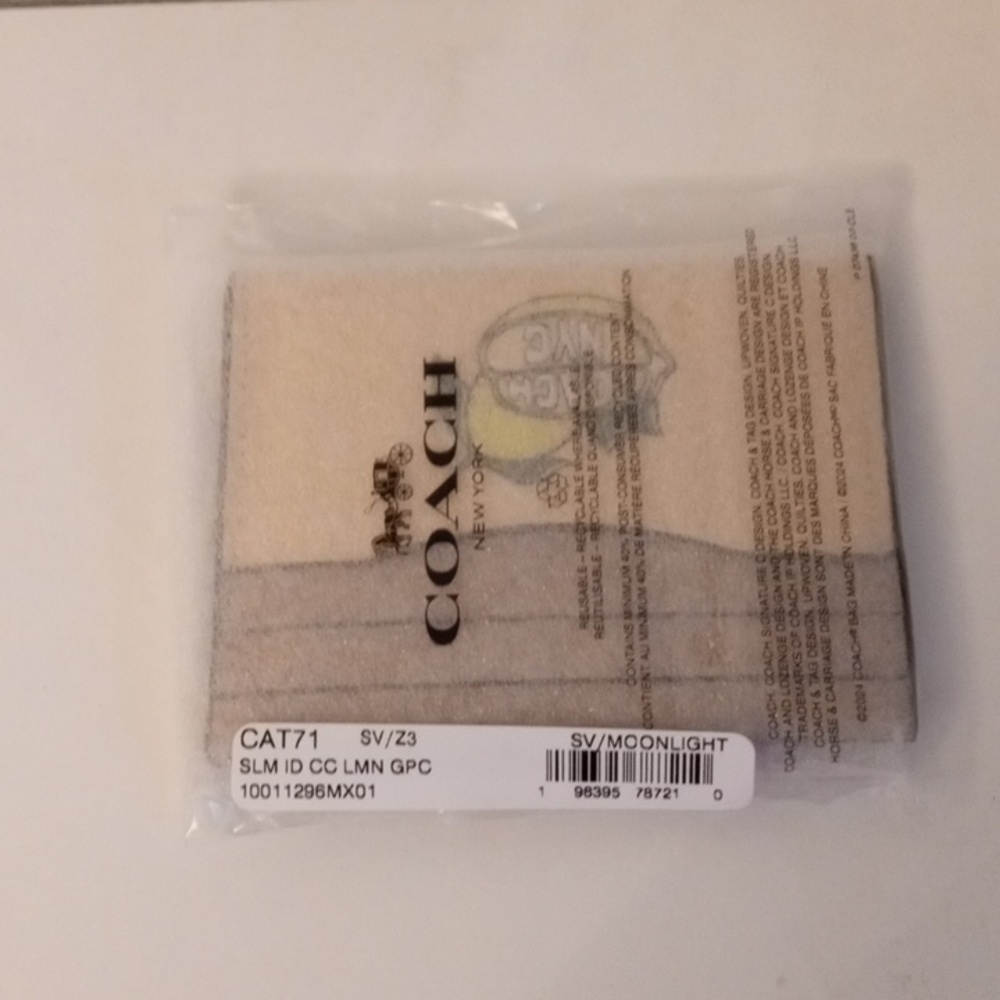 Coach Beige and Tan Lemon Patch Slim Card Case - Picture 3 of 3